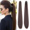 Прямая ponytail-парик с маленьким зажимом-коготком - Натуральный высокий хвост с имитацией плетения