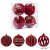 4Pcs 8CM Wine Red Christmas Ball Ornaments Big Xmas Tree Hanging Pendant 2024 Christmas Decorations For Home 2025 New Year Gifts