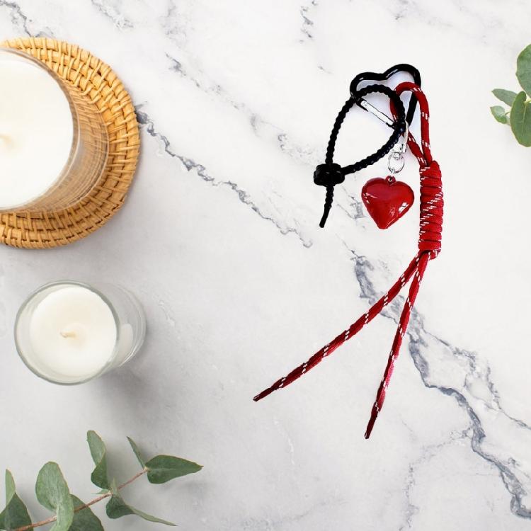Брелки для ключей автомобиля Милый брелок Брелок в форме сердца Шарм для сумки Шарм для сумочки Брелоки из плетёной верёвки Подвески для сумок Украшения