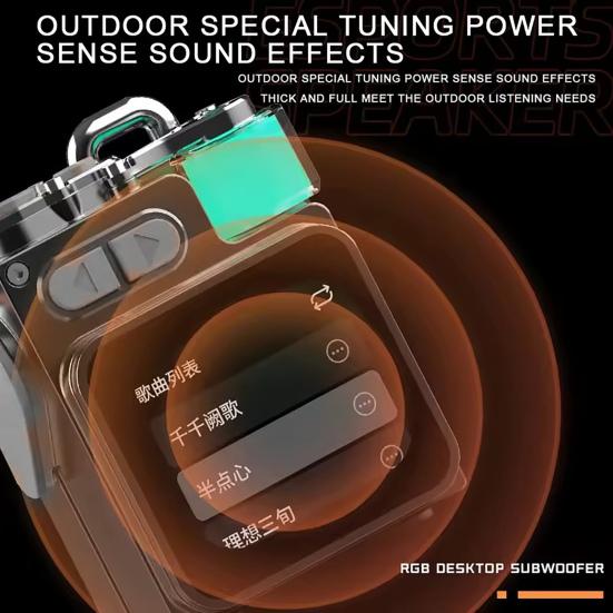 Мини Bluetooth-совместимый динамик BT5.4, уличный дорожный динамик со светодиодным сенсорным экраном, календарь, погода, звонки, портативный маленький аудио для душа, вечеринки