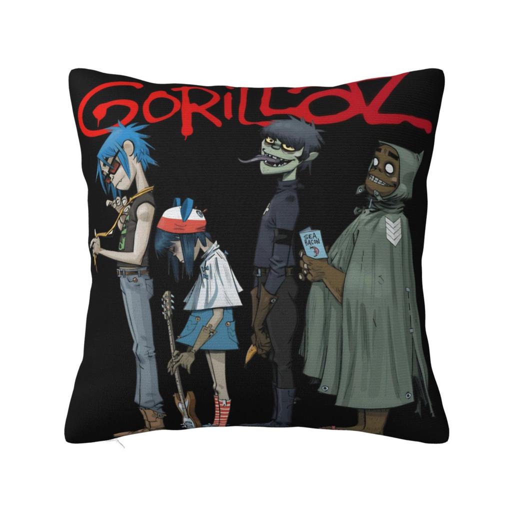 Музыкальная группа Gorillaz Punk Rock Наволочка Квадратная Наволочка Чехол для Подушки Винтажный Узор Наволочки Для Гостиной Стула