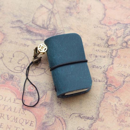 Винтажный милый мини-блокнот с обложкой из искусственной кожи и ремешком, сменный, крошечный дорожный журнал, маленький карманный дневник с книжным блоком для путешествий, для записей