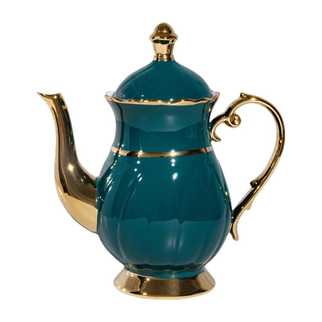 Керамический набор для чая и воды "Лебедь", 8 предметов, чашки и чайник