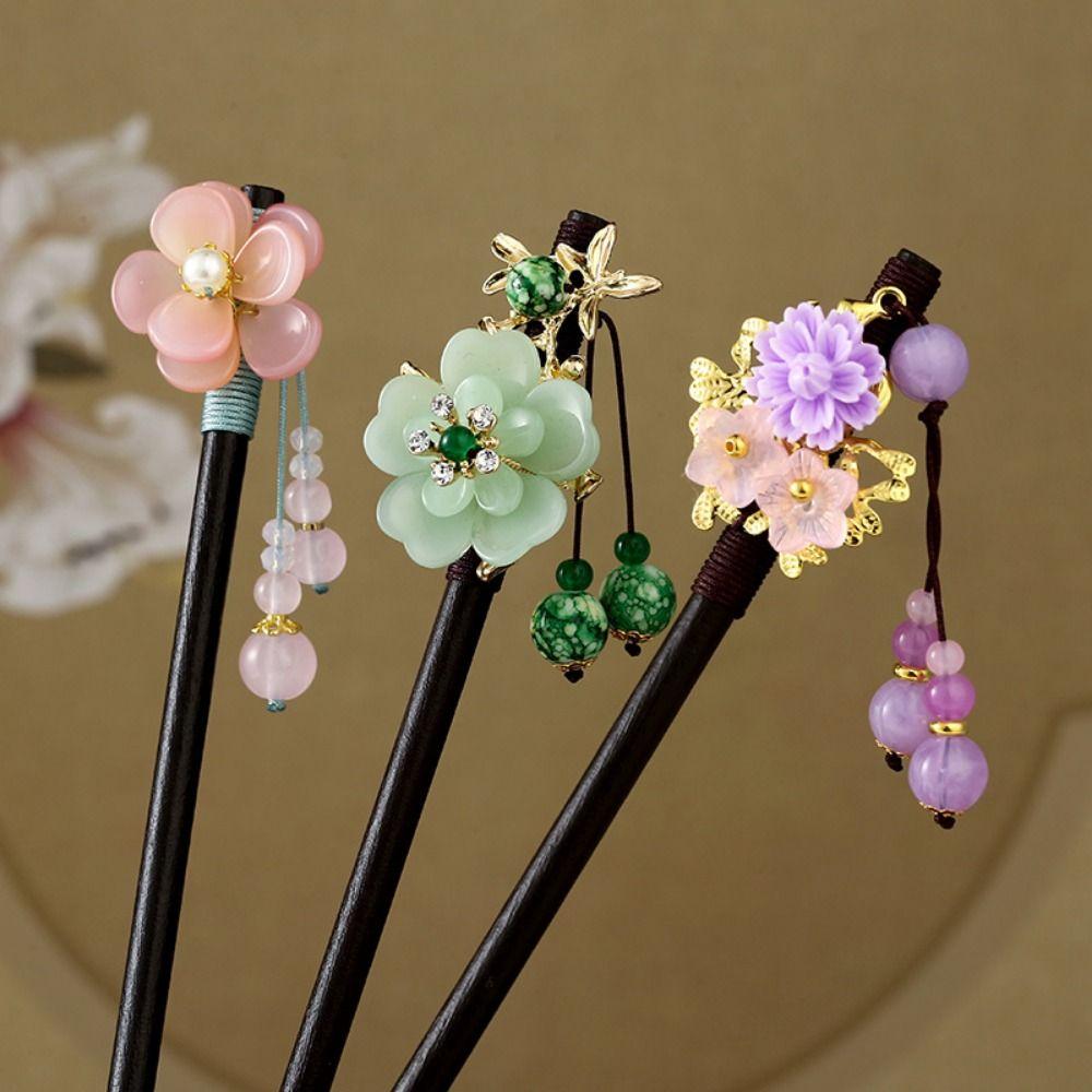 Handmade Wooden Hairpin Chinese Style Party Hair Bun Decorative Hair Chopsticks for Hanfu