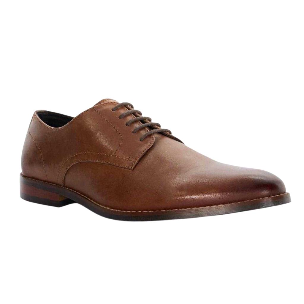Dune London Mens Solomon Leather Stack Heel Derby Shoes