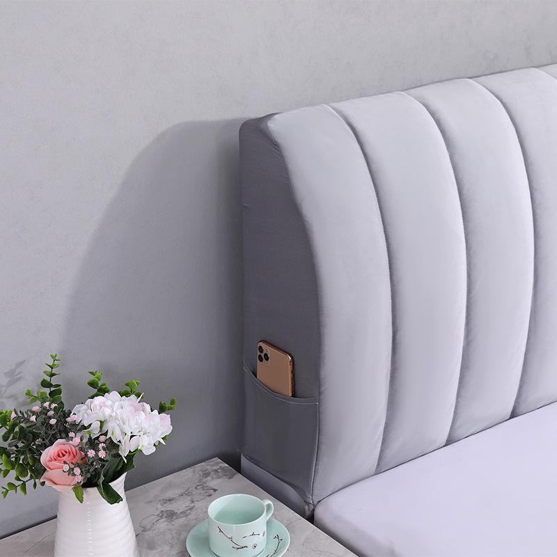 Универсальный эластичный чехол для изголовья кровати из утолщенного хлопка - мягкий, универсальный пылезащитный чехол