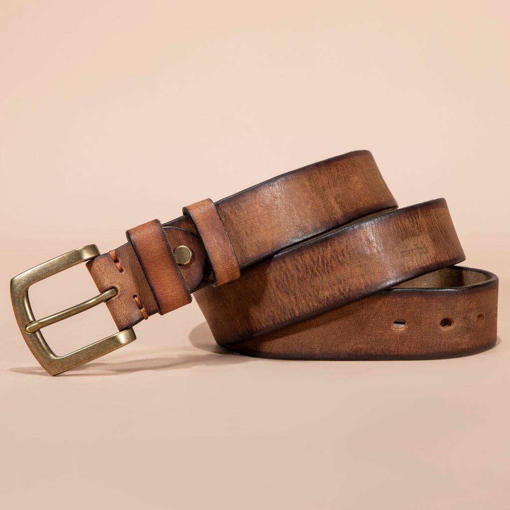 First Layer Cowhide Belt Men's Leather Pin Buckle