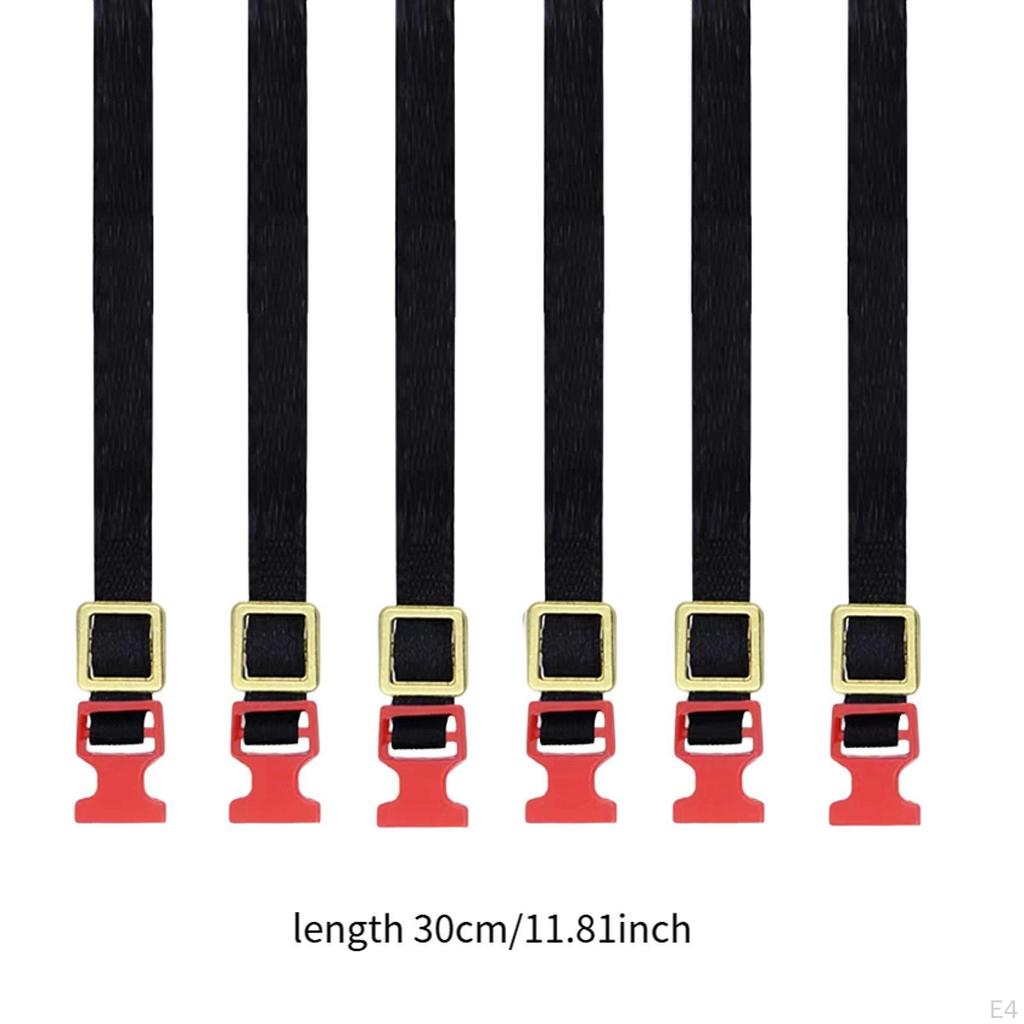 6 Pieces Luggage Rope Roof Rack Tie Down Strap Black 1:10 Scale Replace Part Sturdy for RC Hobby Car
