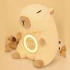 Soft Plush Capybara Alarm Clock with Digital Display USB Rechargeable Dimmable Bed Lamp Clock for Bedroom Decoration
