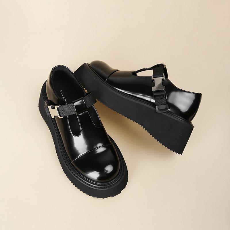 Мода 2024 года, новые маленькие кожаные туфли для женщин, Лолита, ретро, с круглой головкой, Мэри Джейн, модные женские туфли на толстой подошве, женские одинарные туфли