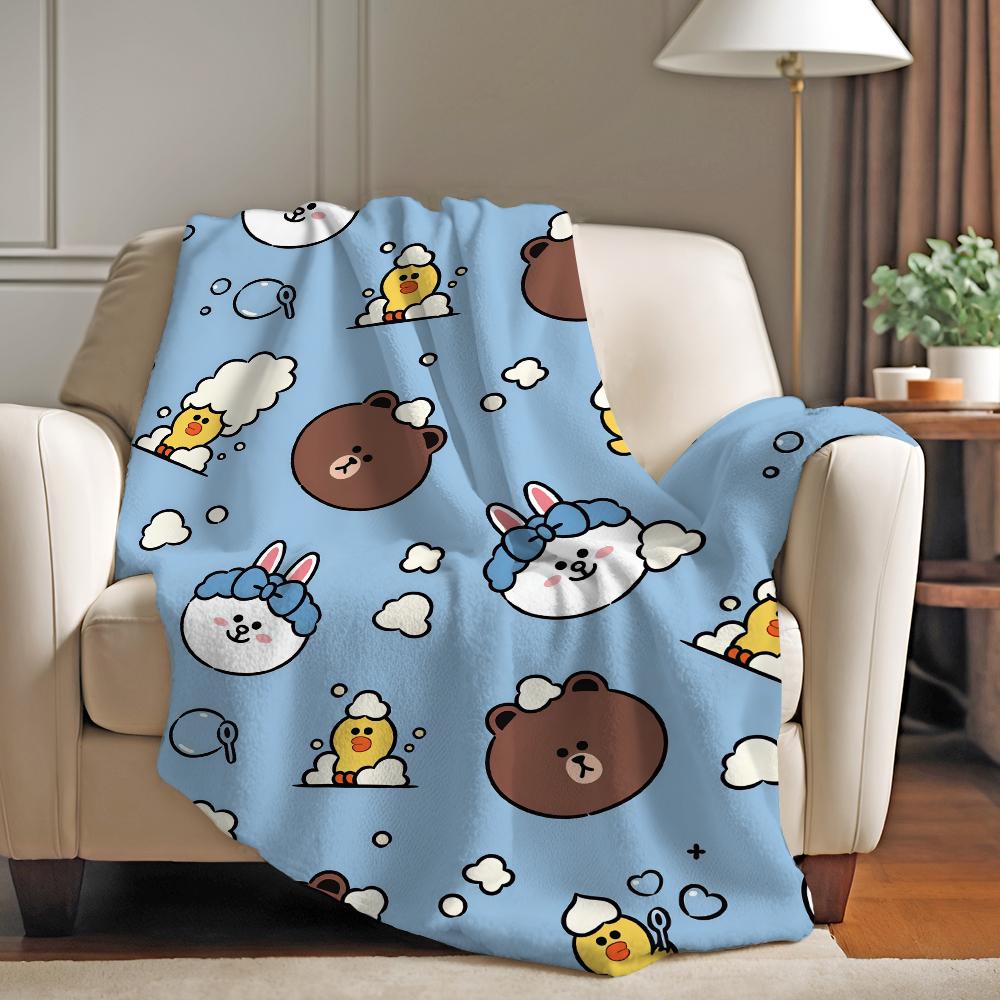 Мультяшная милая одеяло C Cony B Brown для дивана, офиса, кровати, самолета, путешествий, сна, чтения, отдыха, кемпинга, мягкое и теплое