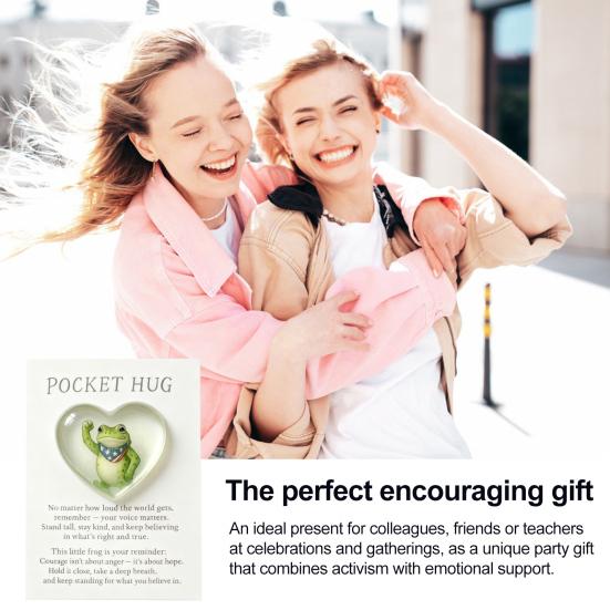 Frog Pocket Hug with Gift Card Frog Again The Machine Protest Pocket Hug Token Emotional Support Frog with Inspirational Cards Keepsake Gift