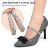 Women Shoelaces for High Heels Adjustable Ankle Shoe Belt Holding Bundle Shoe Laces Tie Straps Band Elastic Rhinestone Shoelace