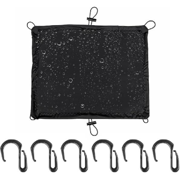 2 Pack Waterproof Cargo Net For Motorcycle, Upgraded High-Elastic Bungee Nets With 6 Strong Hooks, Helmet Luggage Strap Rack Expansion Organizer,