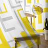 Art Geometry Yellow Grey Bedroom Transparent Sheer Curtains Holiday Decoration Window Voile Tulle Curtain