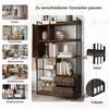 Bookcase, 6 Shelf Bookcase with Doors And Drawers Floor To Ceiling Bookcase, Industrial Bookcase, Steel Shelf,