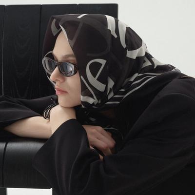 Loventina Monogram Scarf_Black