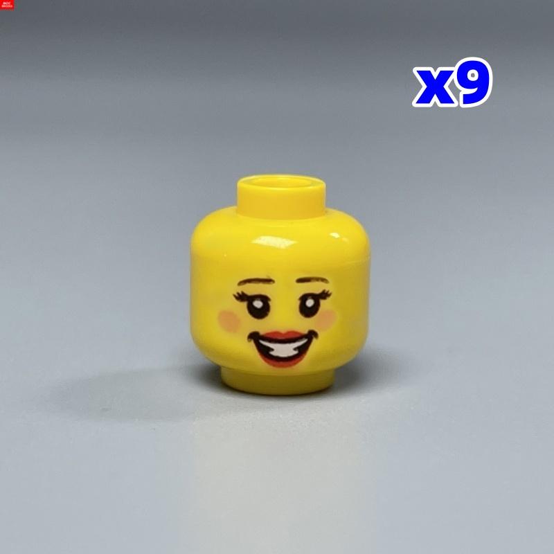 9 шт. Кубики MOC 8034 8046 Традиционное выражение лица: улыбка, смех 4 см Фигурка Лицо Печатная Голова Собранные Строительные Кирпичики Игрушки для Детей