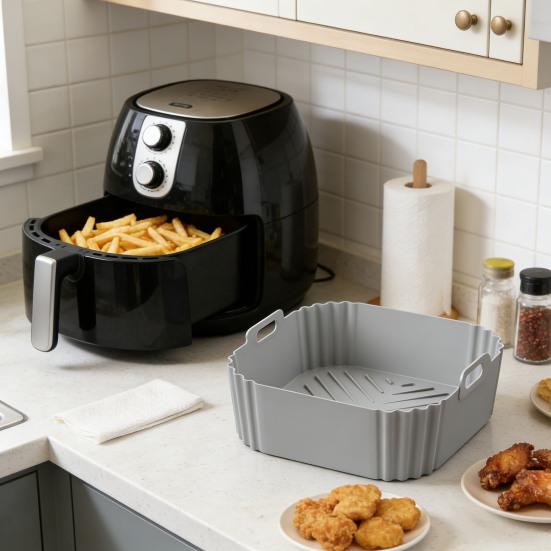 Универсальный силиконовый вкладыш для аэрофритюрницы, многоразовый антипригарный коврик для Ninja, безопасный для посудомоечной машины, аксессуар для аэрофритюрницы