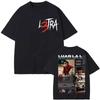 Rapper Luar La L Poster Graphic T Shirt Music Album L3TRA Double Sided Print T Shirt Men Women Clothing Fashion Hip Hop T-shirts