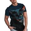 New Summer Men's Fashion T-shirt Personality Peek-a-boo Kitten Printed Men's T-shirt Top