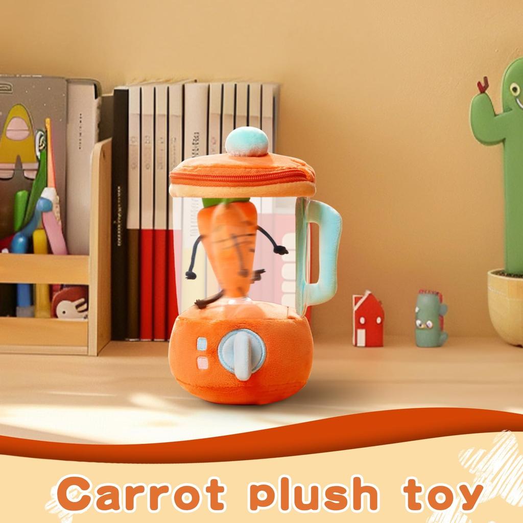 Carrot Juicer Plush Toy, Carrot Plush, Juice Plush Toy, Plush Carrot Juicer Toy, Drawstring Rotating Toy, Pull String Wind Up Carrot Juicer Plus