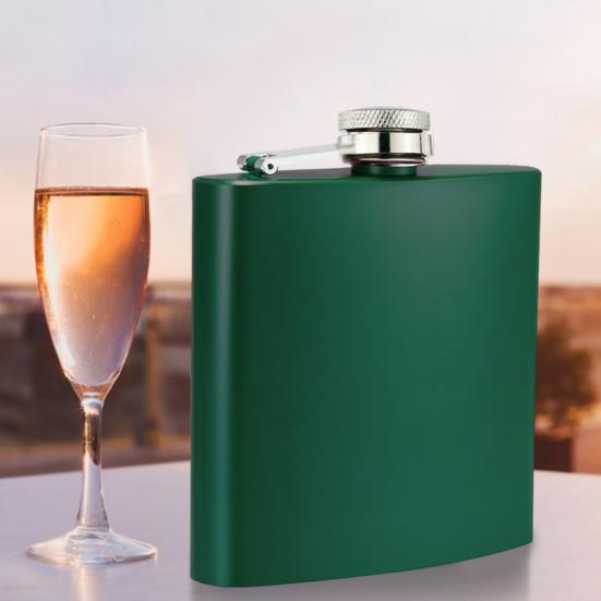 Фляжка из нержавеющей стали на 6 унций, матовая, герметичная, с воронкой, никогда не теряющаяся, портативная