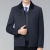 Double Collar Pure Wool Jacket Men's Autumn and Winter Middle-aged Cashmere Short Coat High-end Dad's Woolen Coat