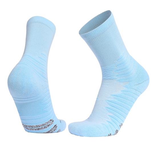 Athletic Crew Socks Stretchy Cushioned Sports Socks Breathable Compression Socks with Non-Slip Soles for Running Basketball Workouts