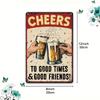 Винтажная алюминиевая табличка Cheers Beer Toast - Классическая настенная табличка, Многоцелевой декор для дома, фермерского дома, бара, паба