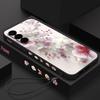 Мягкий ТПУ чехол для Samsung Galaxy S25 S24 S21 FE S24 S22 S23 Ultra S22 Plus S25 Edge Розовые Цветы Узорный Ремешок Чехол для Телефона