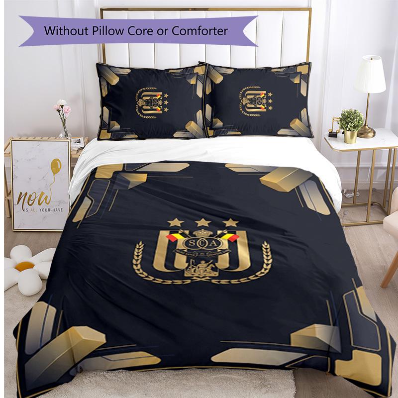 Anderlecht FC Printed 3PCS Bedding Set Breathable Duvet Cover with Pillowcases Decorative Bed Linen for Bedroom Home
