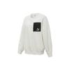 Cord Crewneck Sweatshirt with Contrasting Pocket Detail Women Tops White 534753-93