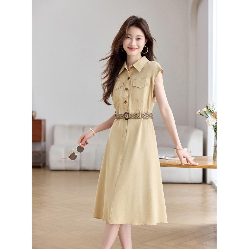 2025 New Daily Commuting Casual Versatile Short-Sleeved Workwear Dress for Women
