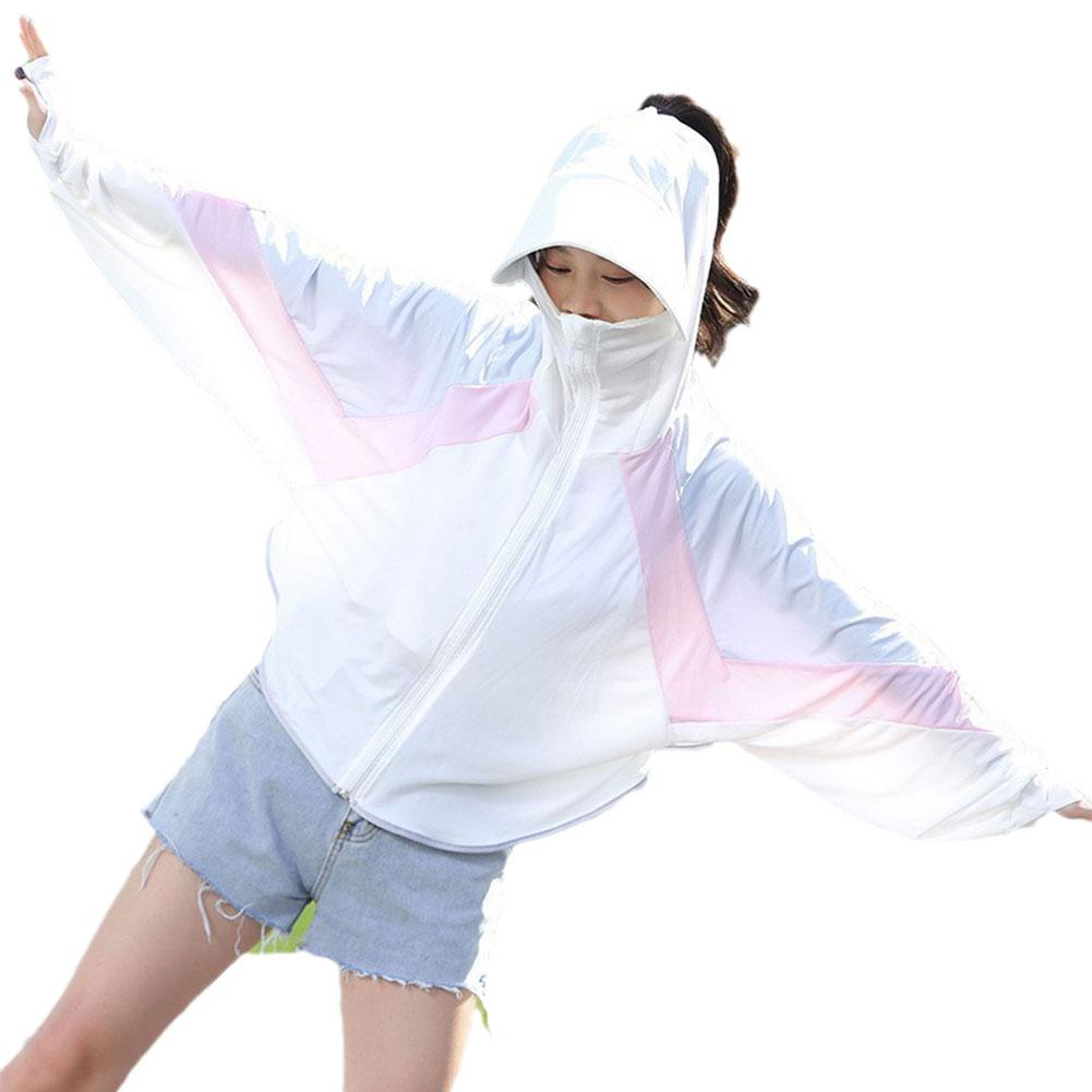 Sun Protection Hooded Summer Clothes for Women, Lightweight Ice Silk Jacket, UV Resistant Breathable Long Sleeved Sun Protection Clothes for Women