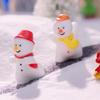 Cartoon Christmas Snowman Figurine Cute Mini Snowman Statue Resin Crafts DIY Snowball Battle Snowman Ornaments