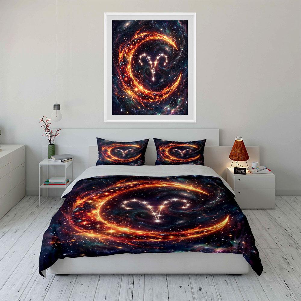 "Fiery Galaxy Aries Bedding Set" Bedding Duvet Cover Set Duvet Cover Pillowcases (1 * Duvet Cover 2 * Pillowcases, without duvet insert)