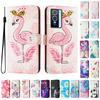 Flamingo Luxury Painted Leather Case Wallet Book Style Cover for Vivo Y20,Y35,Y51A,Y56,V27,Y78,V29,Y27,Y33S,Y19,V29E,Y17S,Y30,S19...