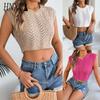Summer Hollowed-out Crop Top for Vacation Women's Wear