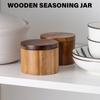 Elegant Secure Seal Kitchen Container Durable Wood Salt Caddy with Secure Lid Spice Container for Flavor Preservation