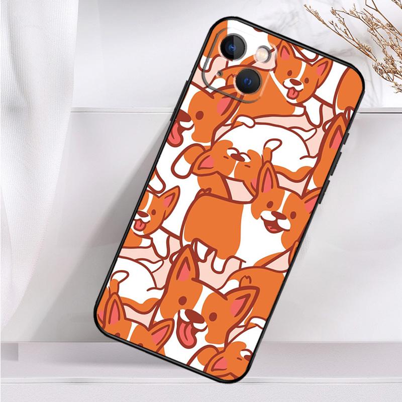 Чехол для телефона с изображением собаки корги из мультфильма для iPhone 16 15 14 12 11 13 Pro Max 7 8 Plus X XR XS Max 13 12 Mini Cover