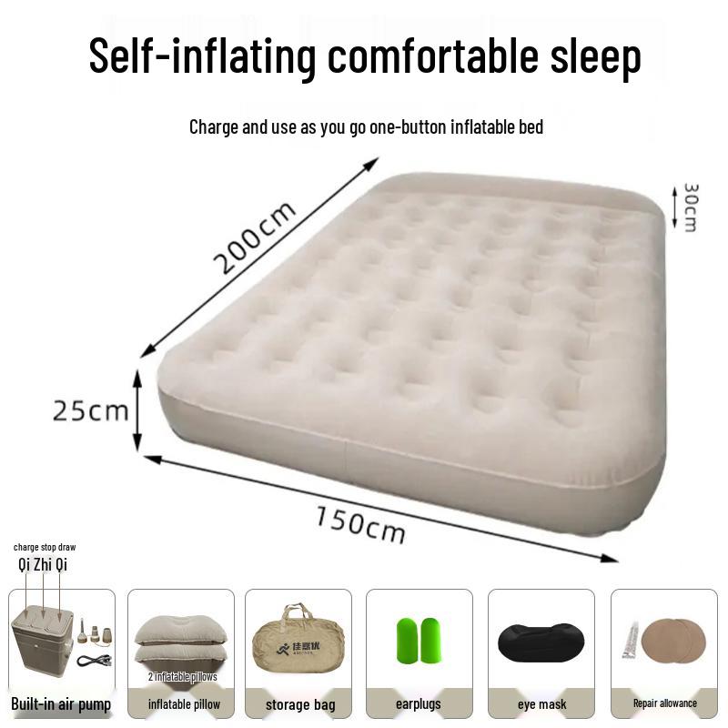 Smart AI Voice-Controlled Inflatable Air Mattress for Outdoor Camping – Thickened Double Bed Sheet
