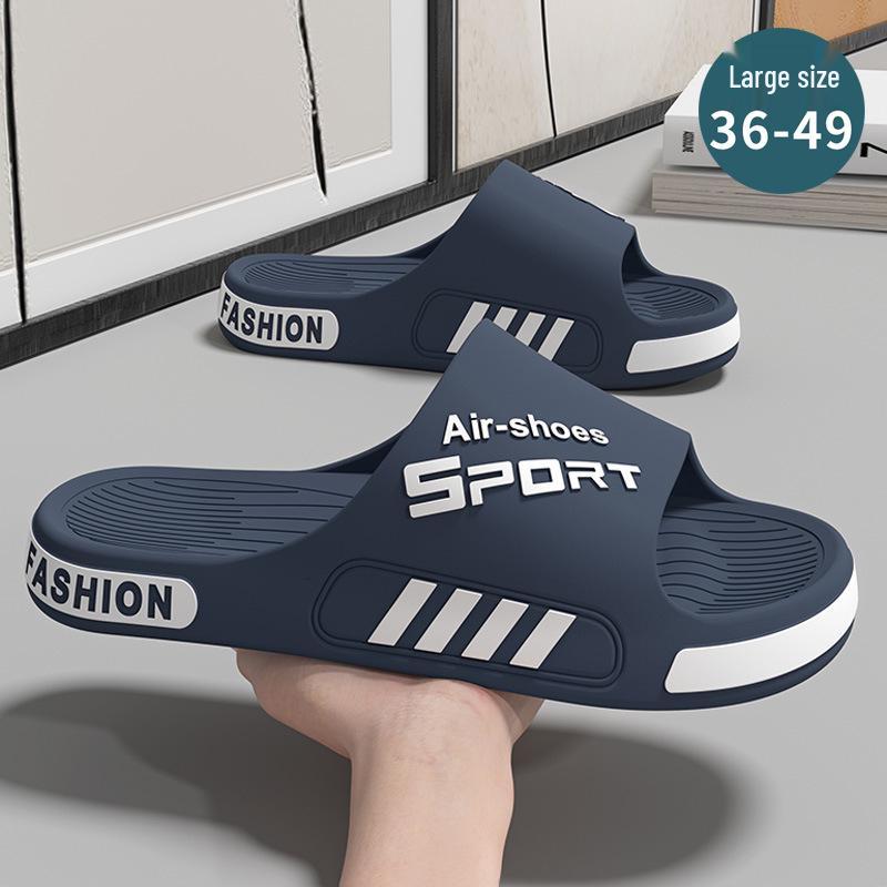 Мужские летние спортивные уличные нескользящие шлепанцы на толстой подошве