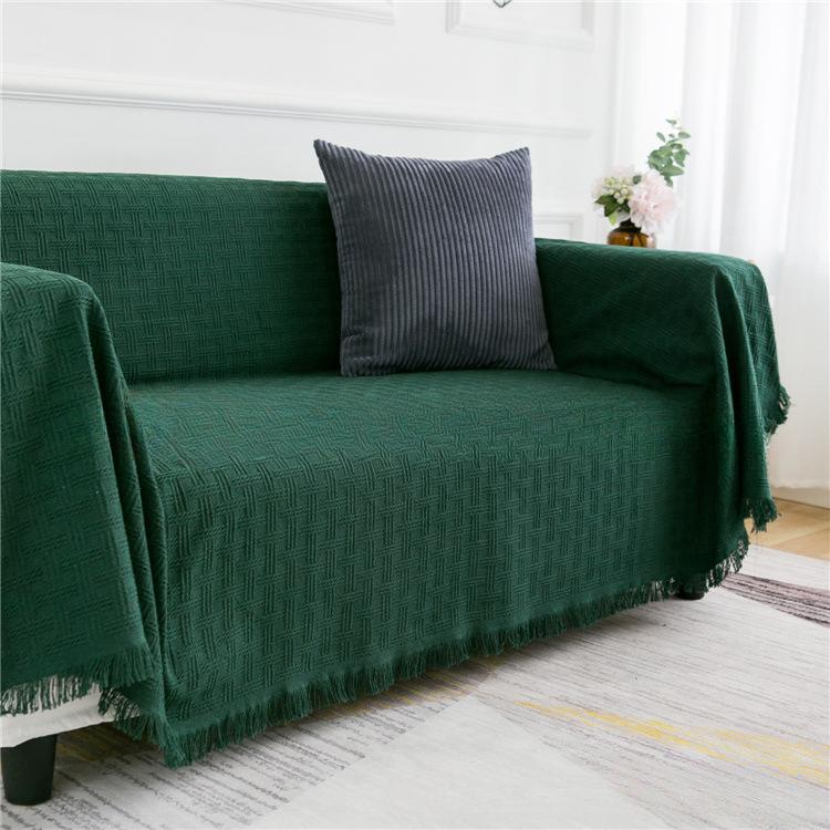 Однотонный универсальный чехол для дивана «Крестики-нолики», тканевое полотенце для дивана, вязаное утолщенное жаккардовое одеяло