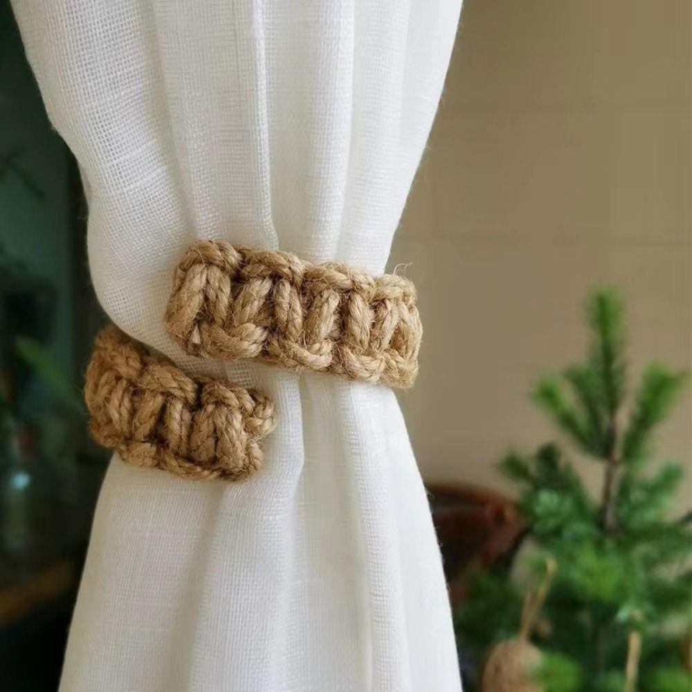 2Pcs Retro Curtain Tie Rope Vintage Curtain Strap Modern Curtain Clip Bedroom