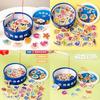 Educational Wooden Magnetic Fishing Game For Children Ocean Animal Cognition And Parent-child Interactive Toy