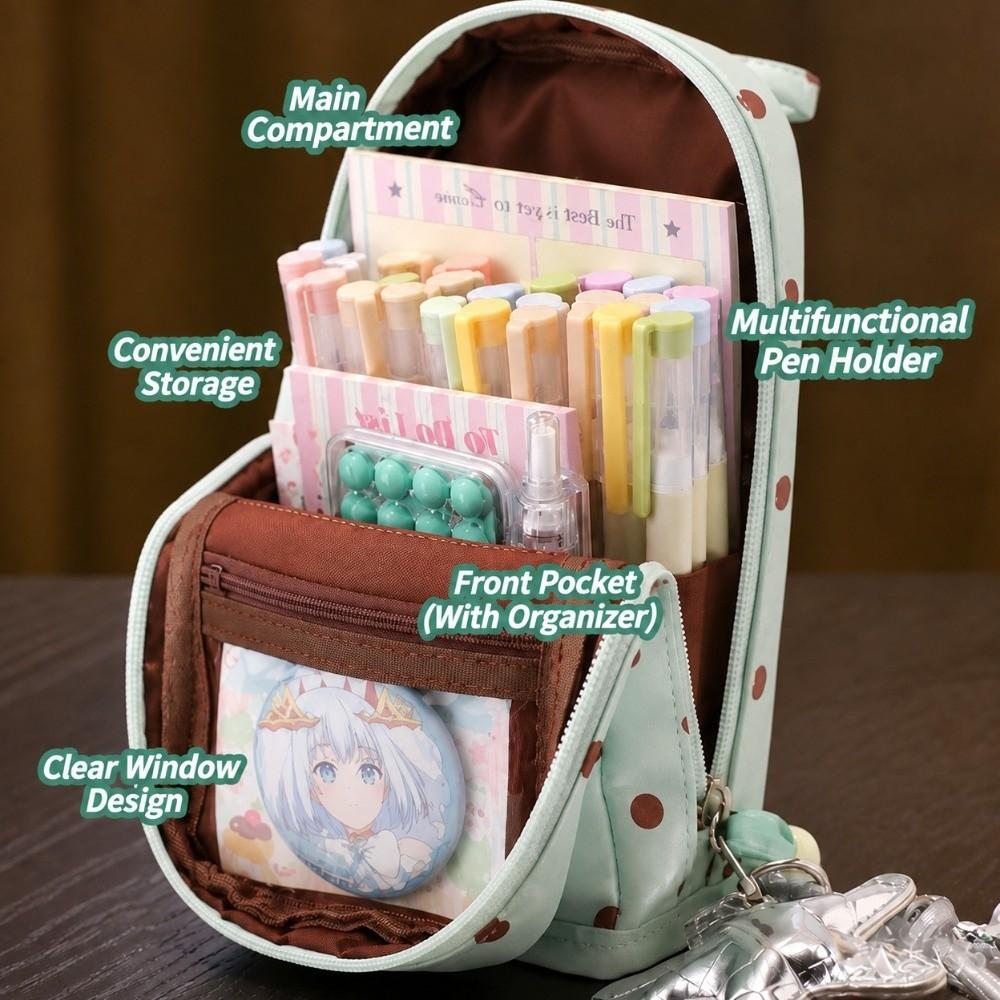 Polka Dot Pencil Stationery Box Zipper Stationery Storage Pouch Students Supplies