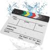Acrylic Director Scene Clapperboard TV Movie Action Board Film Cut Prop with Pen (Color White)