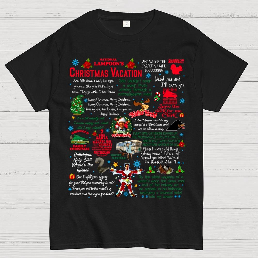 Christmas Vacation Quote Cotton Summer Casual Cool Loose T-Shirt