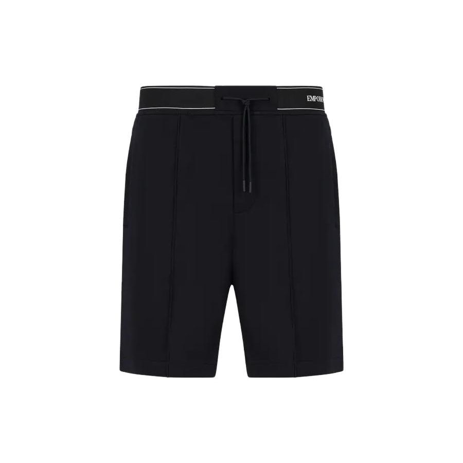Emporio Armani SS23 Логотип на талии Свободный крой Прямые штанины Повседневные шорты Мужские шорты Темно-синий 3R1PZ7-1JHSZ-0920